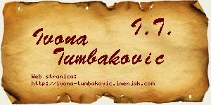 Ivona Tumbaković vizit kartica